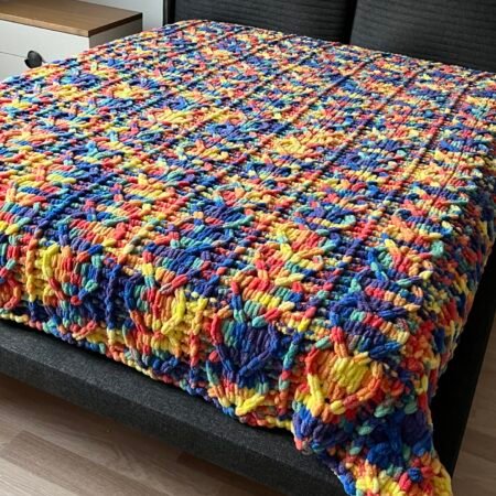 200x230 Çok Renkli Çift Kişilik Battaniye Kalp Model