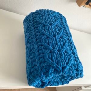 120X200 Petrol Mavisi Battaniye Kalp Modeli