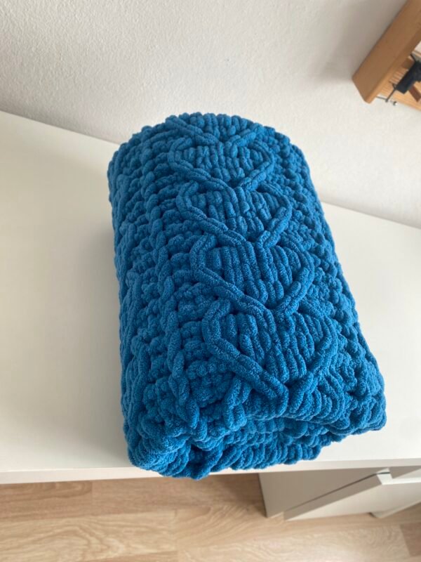 120X200 Petrol Mavisi Battaniye Kalp Modeli