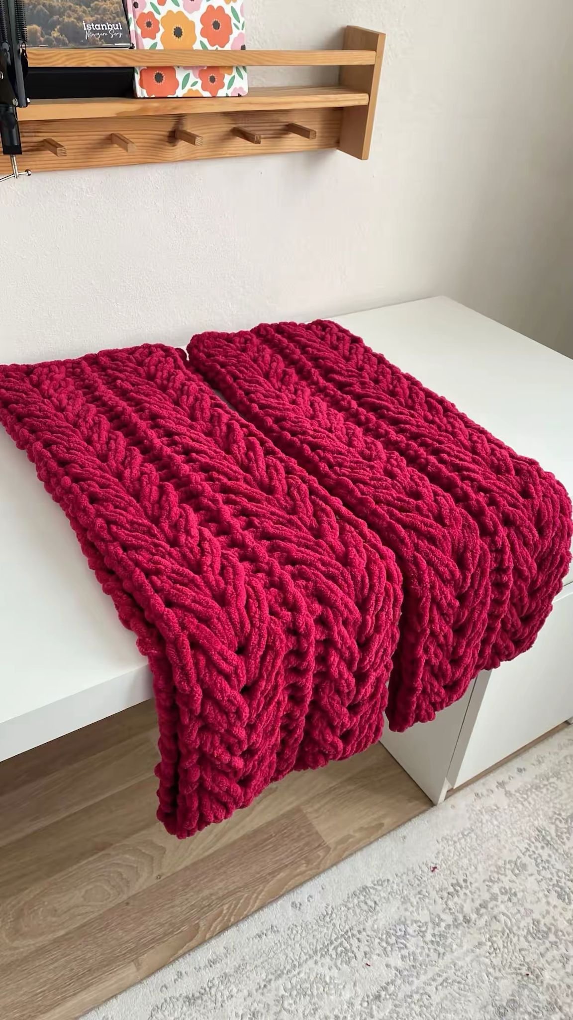 35x200 Bordo Pufyy Atkı Burçak Model
