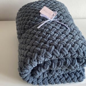 120x190 Gri Tek Kişilik Battaniye Hasır Model